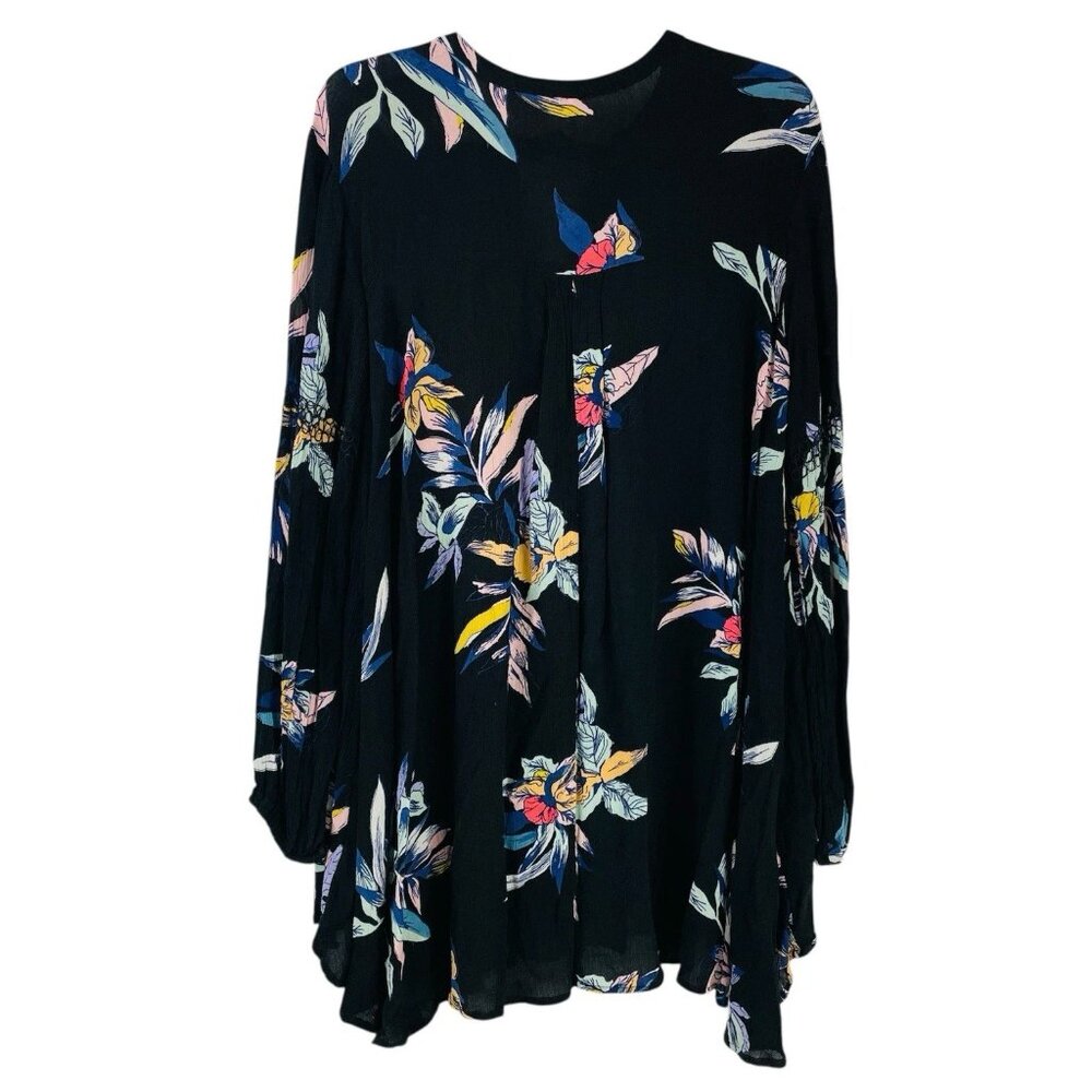 Free People Tree Swing Tunic Womens Size L Night Combo Black Floral Fairy NWT - Picture 3 of 9